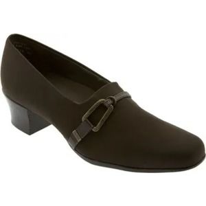 Munro‎ Cindi Block Heel Pump Brown Fabric Comfort Dressy Loafers Shoes MSRP $200